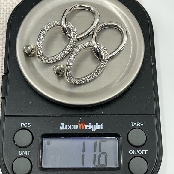 Vintage Sterling Silver Dangle Earrings with Brilliant Sparkle - Picture 15 of 15